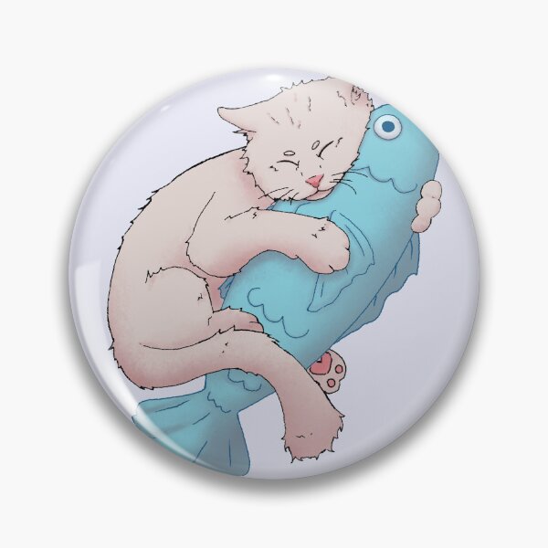 Item preview, White cat hugging its stuffed toy designed and sold by Houst-cn.