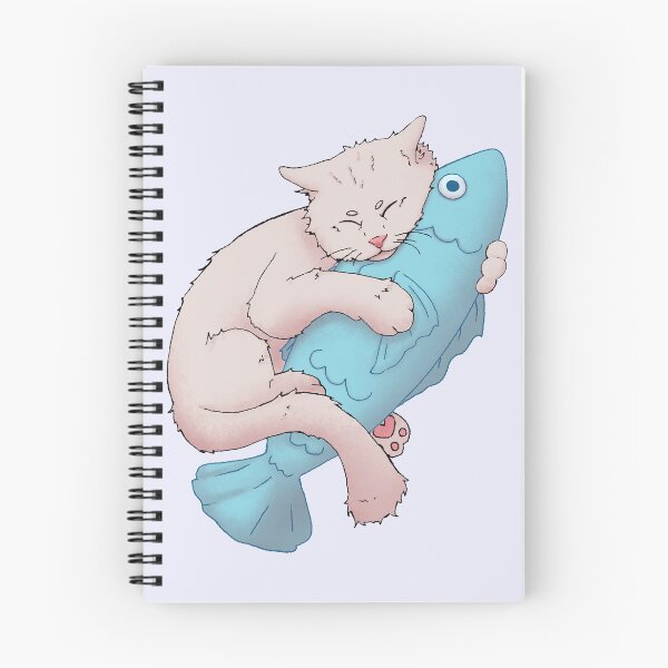Item preview, White cat hugging its stuffed toy designed and sold by Houst-cn.