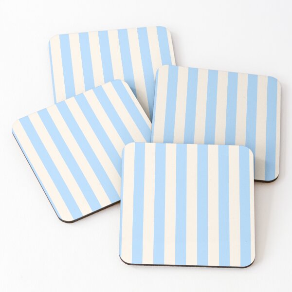 Item preview, Cabana stripes in sky blue and cream designed and sold by RishabhArts1.
