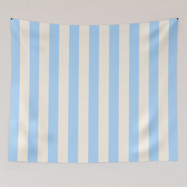 Item preview, Cabana stripes in sky blue and cream designed and sold by RishabhArts1.