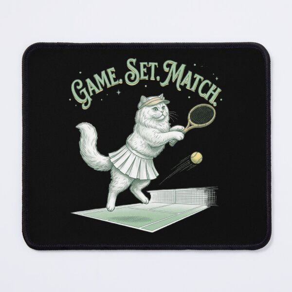 Item preview, Game Set Match Funny Tennis Cat designed and sold by FurRealStudioCo.