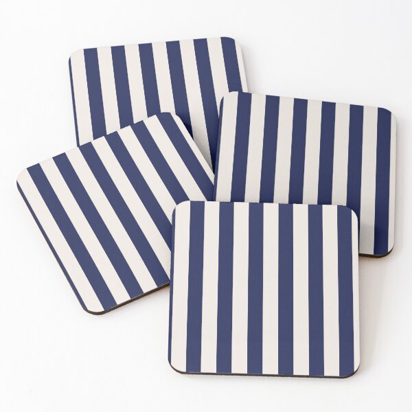 Item preview, Cabana stripes in navy blue and cream designed and sold by RishabhArts1.