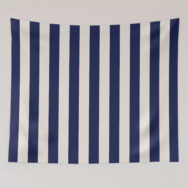 Item preview, Cabana stripes in navy blue and cream designed and sold by RishabhArts1.