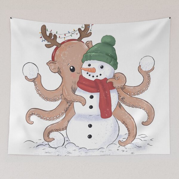 Item preview, Octopus Makes a Snowman designed and sold by Iqrapixels.