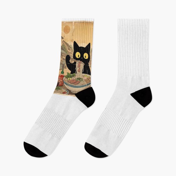 Item preview, Cat Eating Beef Pho - Vintage Vietnamese Noodle designed and sold by PurrfectHome.