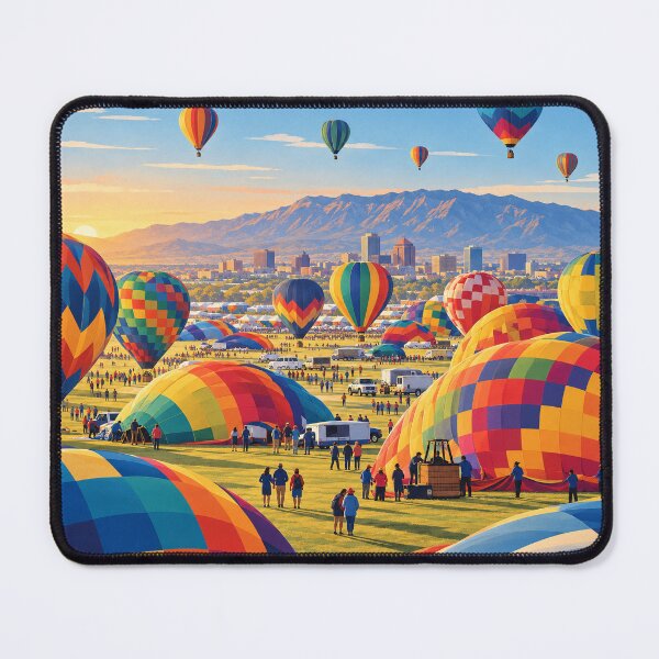 Item preview, Hot Air Balloons Preparing for Launch at Albuquerque Festival designed and sold by MoonSkyArt.