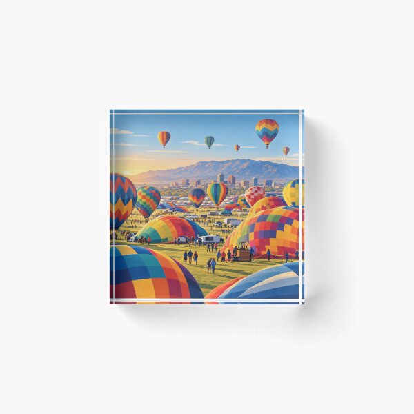 Item preview, Hot Air Balloons Preparing for Launch at Albuquerque Festival designed and sold by MoonSkyArt.