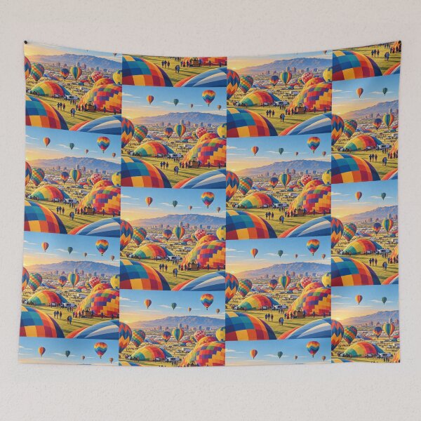 Item preview, Hot Air Balloons Preparing for Launch at Albuquerque Festival designed and sold by MoonSkyArt.