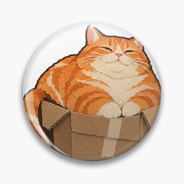 Item preview, Orange Tabby Cat Squeezed Into a Tiny Box designed and sold by eignvalue.