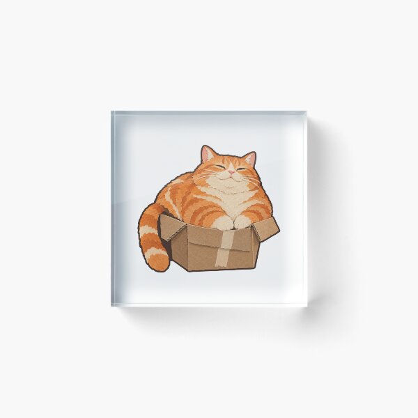 Item preview, Orange Tabby Cat Squeezed Into a Tiny Box designed and sold by eignvalue.