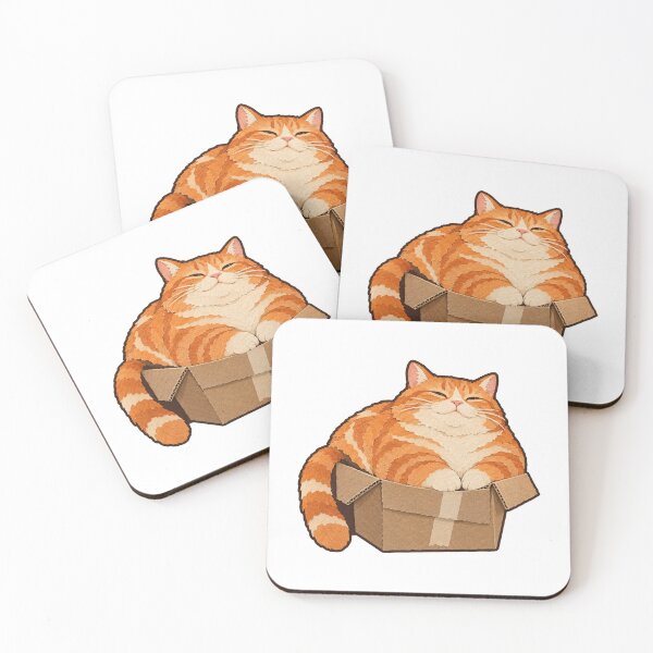 Item preview, Orange Tabby Cat Squeezed Into a Tiny Box designed and sold by eignvalue.