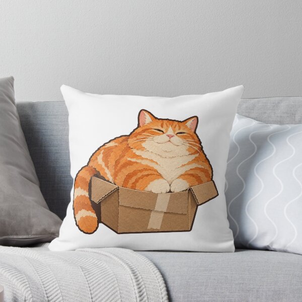 Item preview, Orange Tabby Cat Squeezed Into a Tiny Box designed and sold by eignvalue.