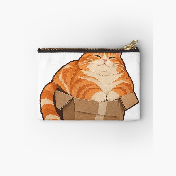 Item preview, Orange Tabby Cat Squeezed Into a Tiny Box designed and sold by eignvalue.