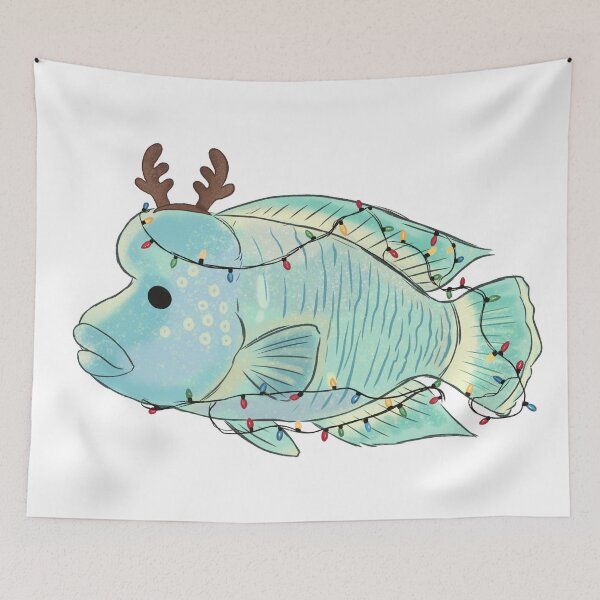 Item preview, Blue Humphead Christmas Lights designed and sold by Iqrapixels.