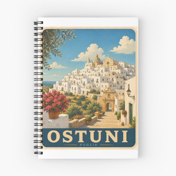 Item preview, Ostuni Puglia Italia Vintage Travel Art designed and sold by Passeggiata Prints.
