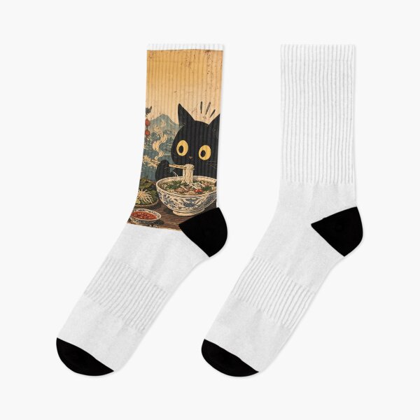 Item preview, Funny Black Cat Eating Vietnamese Pho Noodles Vintage Gift  designed and sold by PurrfectHome.