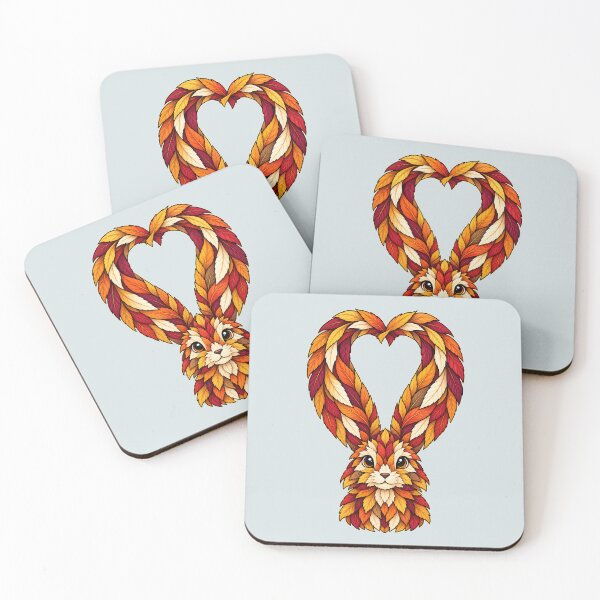 Item preview, Heart-Shaped Rabbit Made of Autumn Leaves designed and sold by  MAD's Recreation Studio.