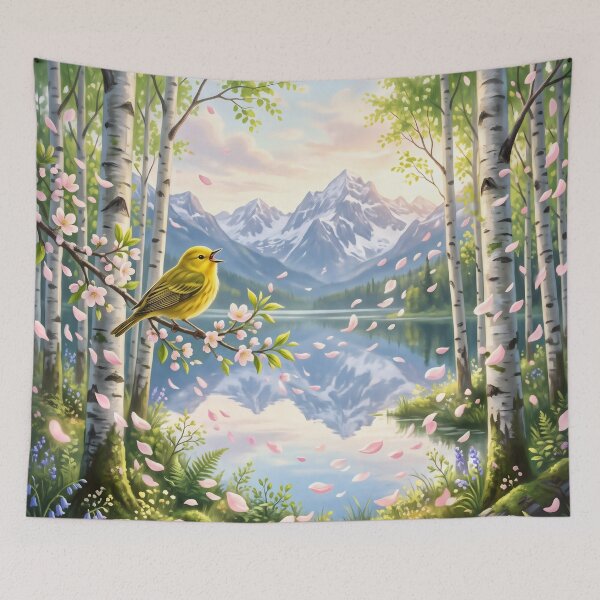 Item preview, Beautiful landscape with trees and bird designed and sold by JC Art Creations.