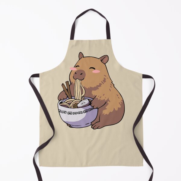 Item preview, Cute Capybara Eating Ramen Noodles designed and sold by Doodlywood.