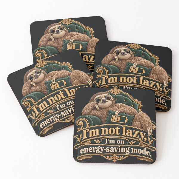 Item preview, Funny Sloth Energy-Saving Mode Embroidered Quote Design designed and sold by Emoji Emblems.