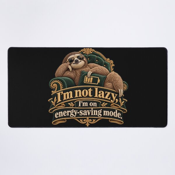 Item preview, Funny Sloth Energy-Saving Mode Embroidered Quote Design designed and sold by Emoji Emblems.