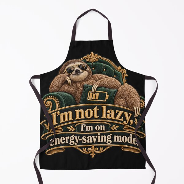 Item preview, Funny Sloth Energy-Saving Mode Embroidered Quote Design designed and sold by Emoji Emblems.