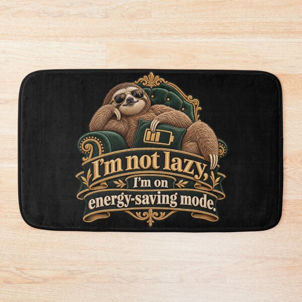 Item preview, Funny Sloth Energy-Saving Mode Embroidered Quote Design designed and sold by Emoji Emblems.