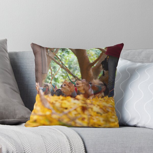 Item preview, Dogs Walking in Autumn Leaves designed and sold by manbou-japan.