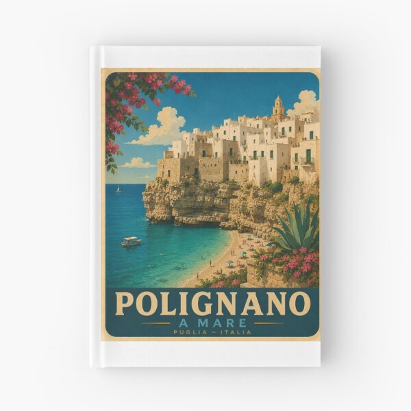 Item preview, Polignano a Mare Puglia Italia Vintage Travel Art designed and sold by Passeggiata Prints.