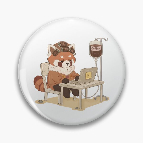 Item preview, Coffee Powered Red Panda designed and sold by Iqrapixels.