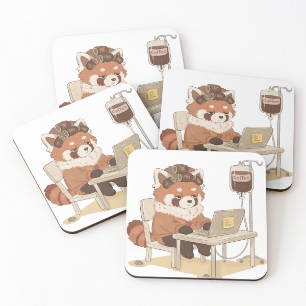 Item preview, Coffee Powered Red Panda designed and sold by Iqrapixels.