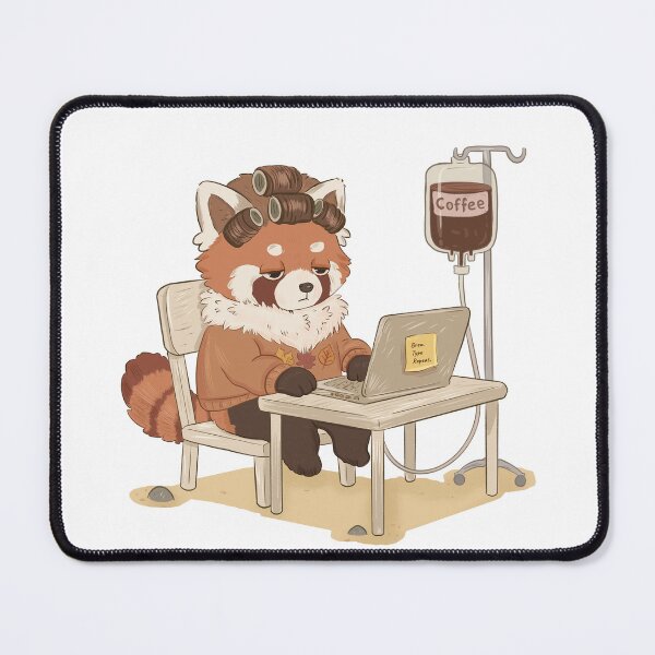 Item preview, Coffee Powered Red Panda designed and sold by Iqrapixels.