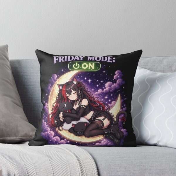 Item preview, Friday Mode On – Gothic Anime Cat Girl designed and sold by Revyra Design .