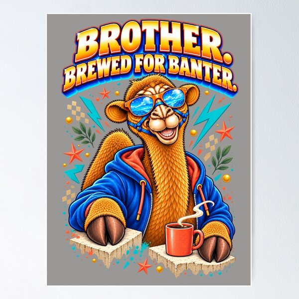 Item preview, Brother. Brewed for Banter – Funny Camel T-Shirt Animal Graphic Camel T-Shirt designed and sold by Camel & Quirk.