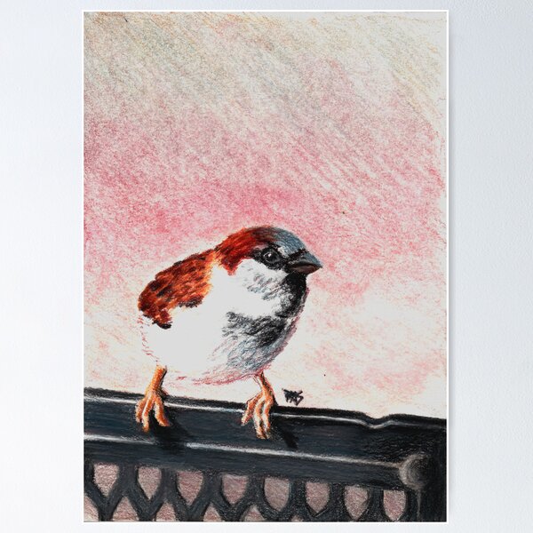 Item preview, Cheeky Sparrow on a Fence designed and sold by robertsloan2.