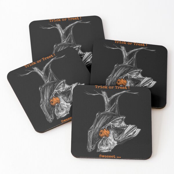 Item preview, Cute Flying Fox Bat Halloween Orange Trick or Treat Art designed and sold by Dina's Fine Arts.