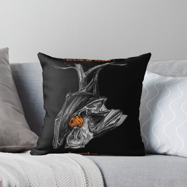 Item preview, Cute Flying Fox Bat Halloween Orange Trick or Treat Art designed and sold by Dina's Fine Arts.