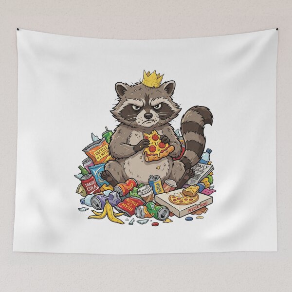 Item preview, Trash Panda King with Pizza Art designed and sold by RoyalDeluxGo.