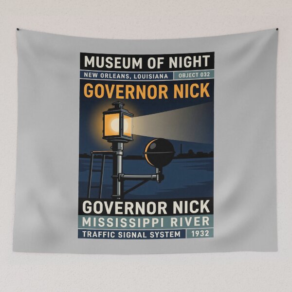 Item preview, Mississippi River Signal Light Vintage Industrial New Orleans Art designed and sold by SplashTastic.