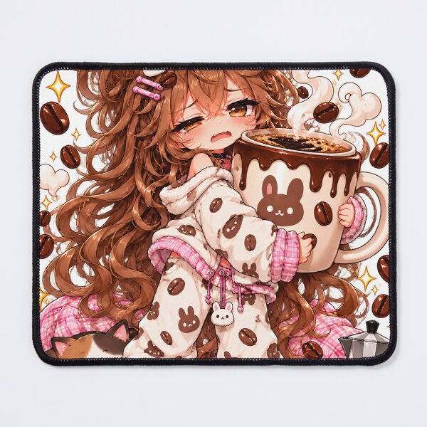 Item preview, Sleepy Bunny Coffee Girl – Cozy Kawaii Morning designed and sold by Kubbykat.