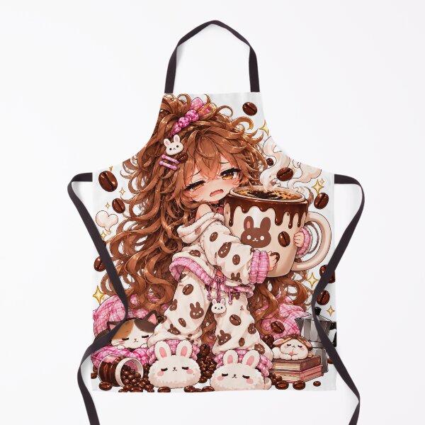 Item preview, Sleepy Bunny Coffee Girl – Cozy Kawaii Morning designed and sold by Kubbykat.