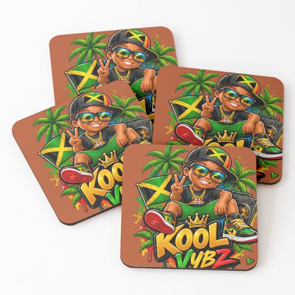 Item preview, Kool Vybz Jamaican Kid Vibe Cool Reggae Palm Trees Artwork designed and sold by digitalbob60.