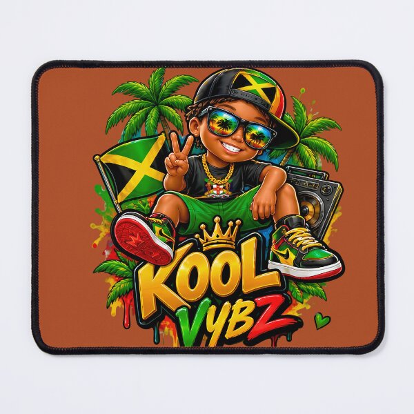 Item preview, Kool Vybz Jamaican Kid Vibe Cool Reggae Palm Trees Artwork designed and sold by digitalbob60.
