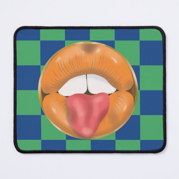 Item preview, Rebel Lips Pop Art – Duotone blocks bluegreen Orange Lips designed and sold by GoldenRebels.