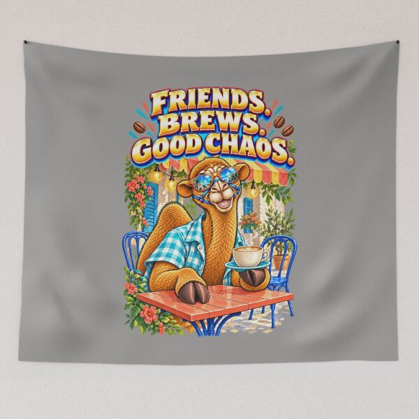 Item preview, Friends. Brews. Good Chaos – Funny Camel T-Shirt Animal Graphic Camel T-Shirt designed and sold by Camel & Quirk.