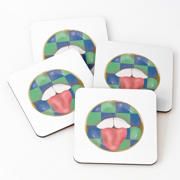 Item preview, Rebel Lips Pop Art – blocks bluegreen pink tongue designed and sold by GoldenRebels.