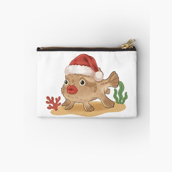 Item preview, Red-Lipped Batfish in santa hat designed and sold by Iqrapixels.
