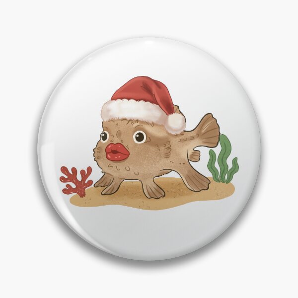 Item preview, Red-Lipped Batfish in santa hat designed and sold by Iqrapixels.