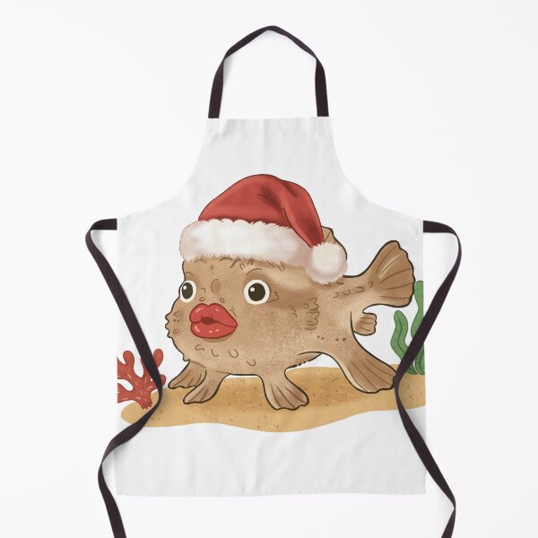 Item preview, Red-Lipped Batfish in santa hat designed and sold by Iqrapixels.
