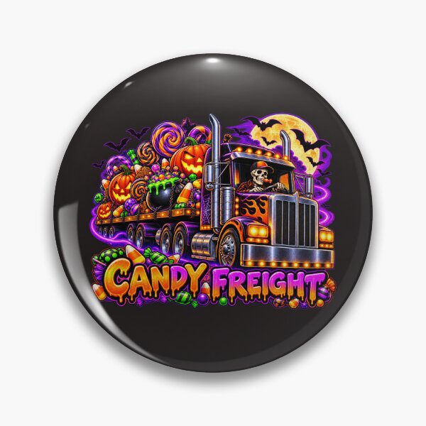 Item preview, Candy Freight Halloween Skeleton Semi Truck - Sweet Spooky Art designed and sold by NomadForge.